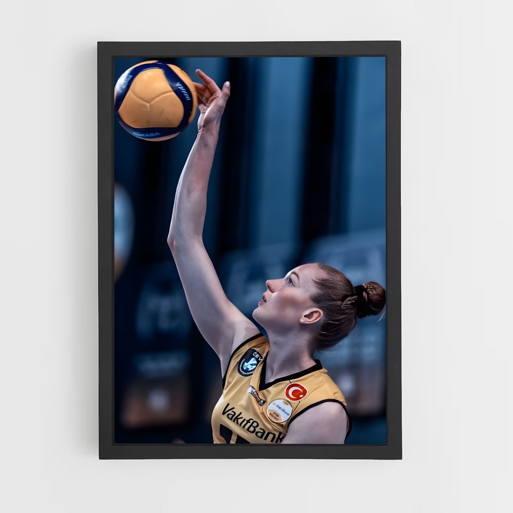 Poster Volley Jaune – affiche Volleyball (vue 2)